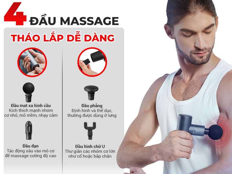 Súng massage toàn thân body mini SKG F3-EN